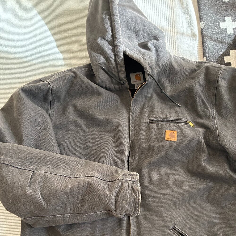 Carhartt Sherpa-Lined Jacket - Relaxed Fit, XL Gravel Color